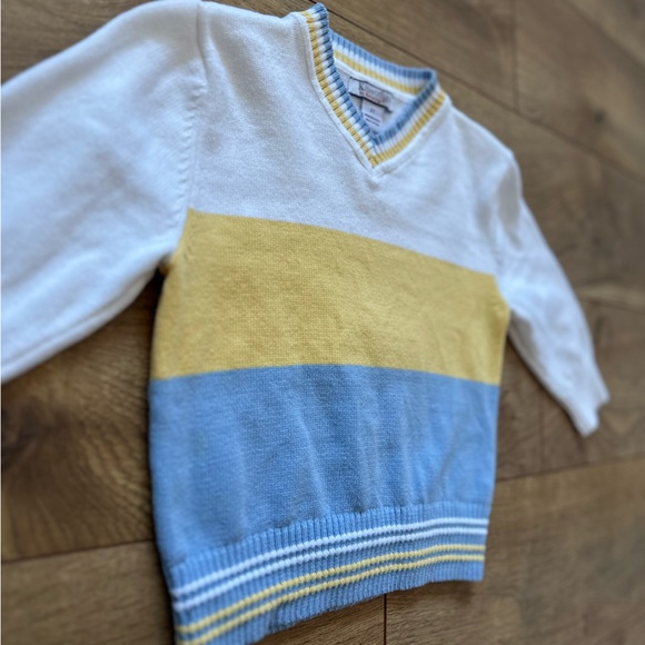 Kitestrings by Hartstrings V-Neck Sweater | 2T | Colorblock Cotton Pullover - Picture 2 of 5